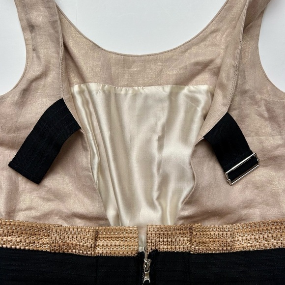 Vintage D&G Dolce & Gabbana Gold Metallic Tweed Sheath Dress Sleeveless Size 38 - Picture 12 of 14